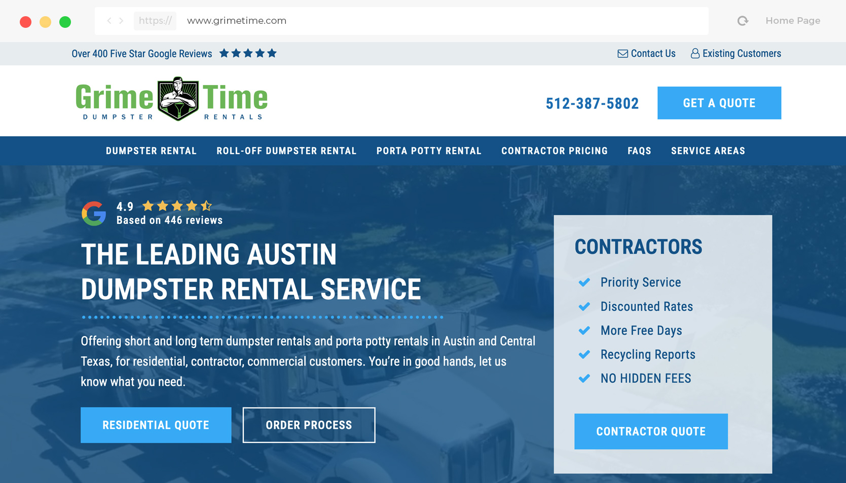 case study dumpster rental seo